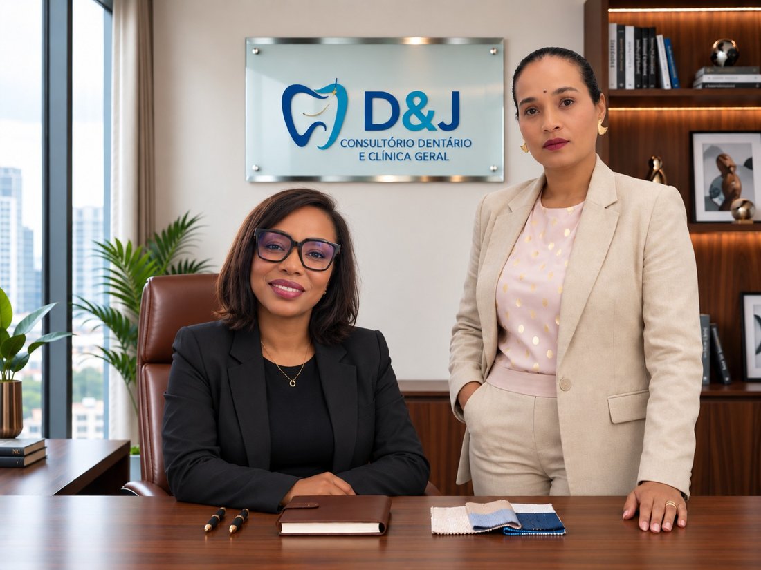 Dulce Nuvunga (sentada) e Joelma Ferreira (em pé), cofundadoras da D&J Consultório Dentário